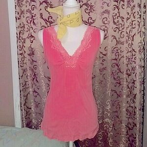 Beautiful peach/ coral lace tank